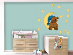 obrázek Dětské samolepky na zeď-08, Medvídek a hvězdy