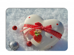 obrázek Valentýnské prostírání - 012, Srdce na sněhu