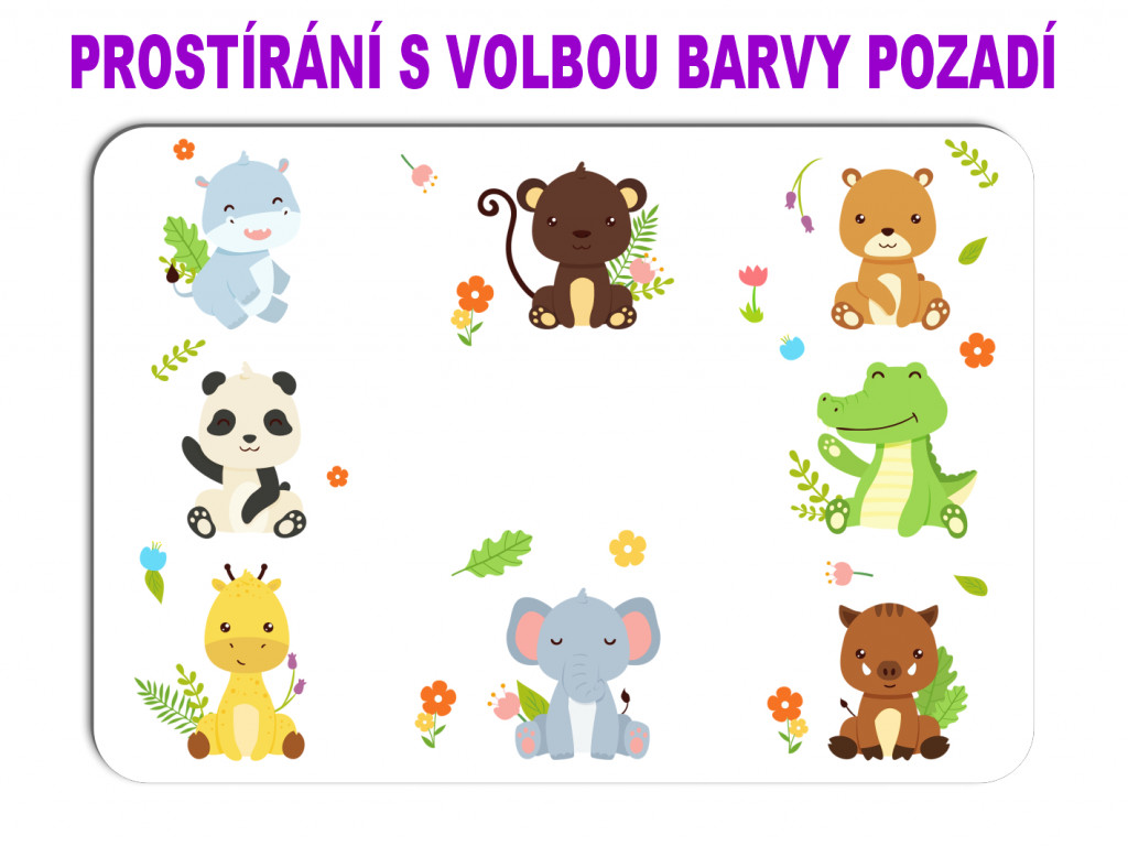 PokojovaDekorace.cz, Prostírání, Dětské prostírání - 071 Zvířátka, Grafika, 43x30cm