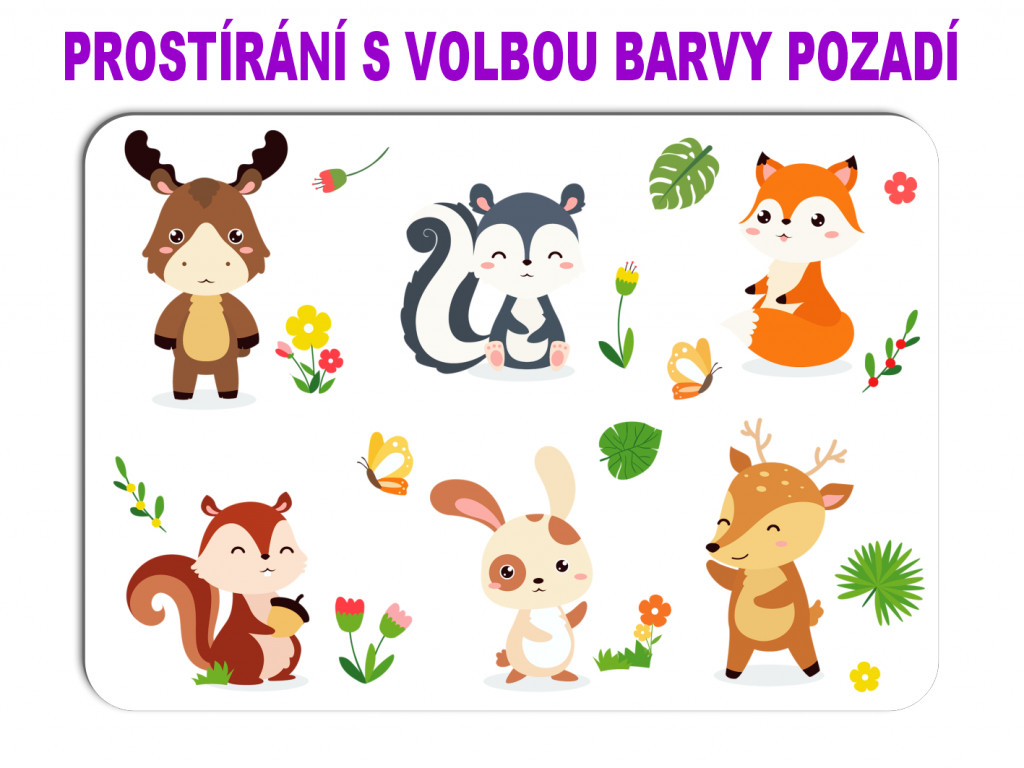 PokojovaDekorace.cz, Prostírání, Dětské prostírání - 072 Zvířátka, Grafika, 43x30cm