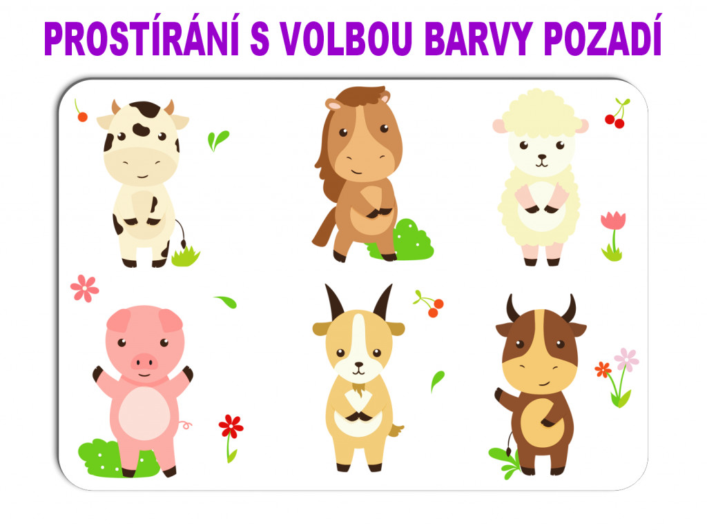 PokojovaDekorace.cz, Prostírání, Dětské prostírání - 073 Zvířátka, Grafika, 43x30cm