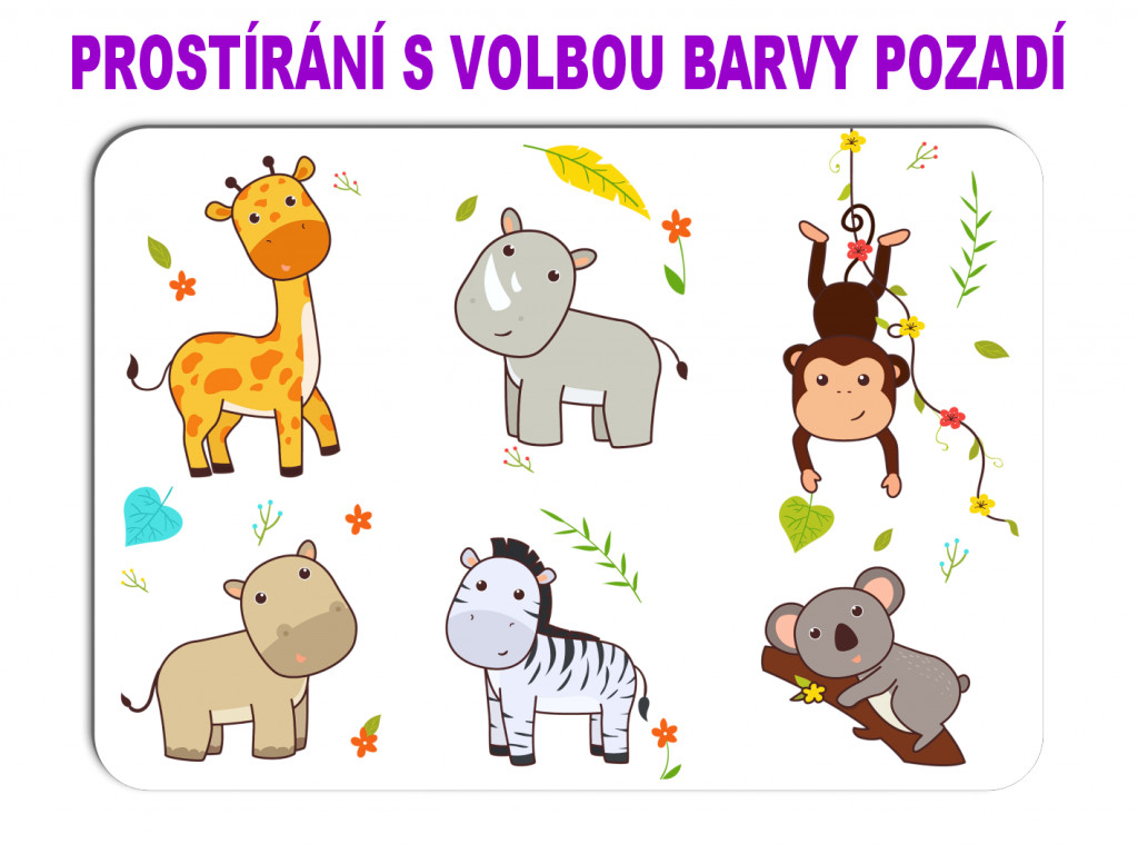 PokojovaDekorace.cz, Prostírání, Dětské prostírání - 074 Zvířátka, Grafika, 43x30cm