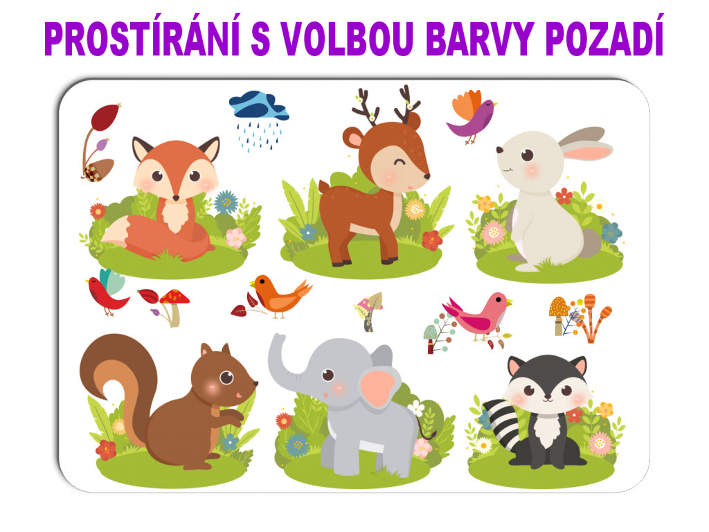 PokojovaDekorace.cz, Prostírání, Dětské prostírání - 075 Zvířátka, Grafika, 43x30cm