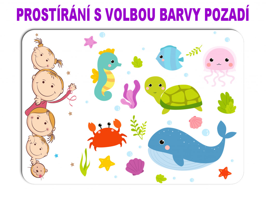 PokojovaDekorace.cz, Prostírání, Dětské prostírání - 077 Zvířátka, Grafika, 43x30cm