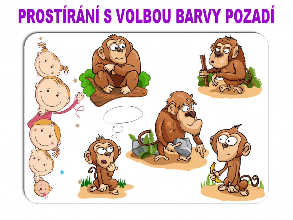 PokojovaDekorace.cz, Prostírání, Dětské prostírání - 079 Opice, Grafika, 43x30cm