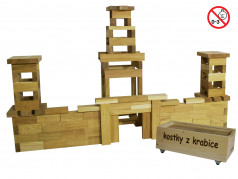 obrázek Dětská dřevěná stavebnice Kostky z krabice, 126 kusů