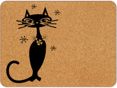 obrázek Korkové prostírání s potiskem - 516, kočka, 1 ks