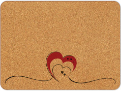obrázek Korkové prostírání s potiskem - 517 srdce, 1 ks